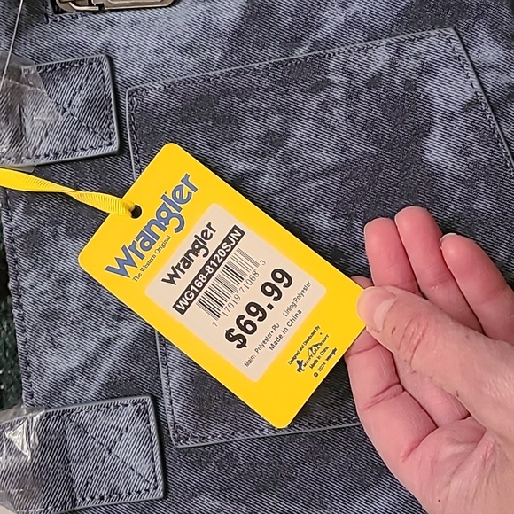 Montana West Wrangler denim sherpa tote with handles and optional strap. NWT - Picture 10 of 16